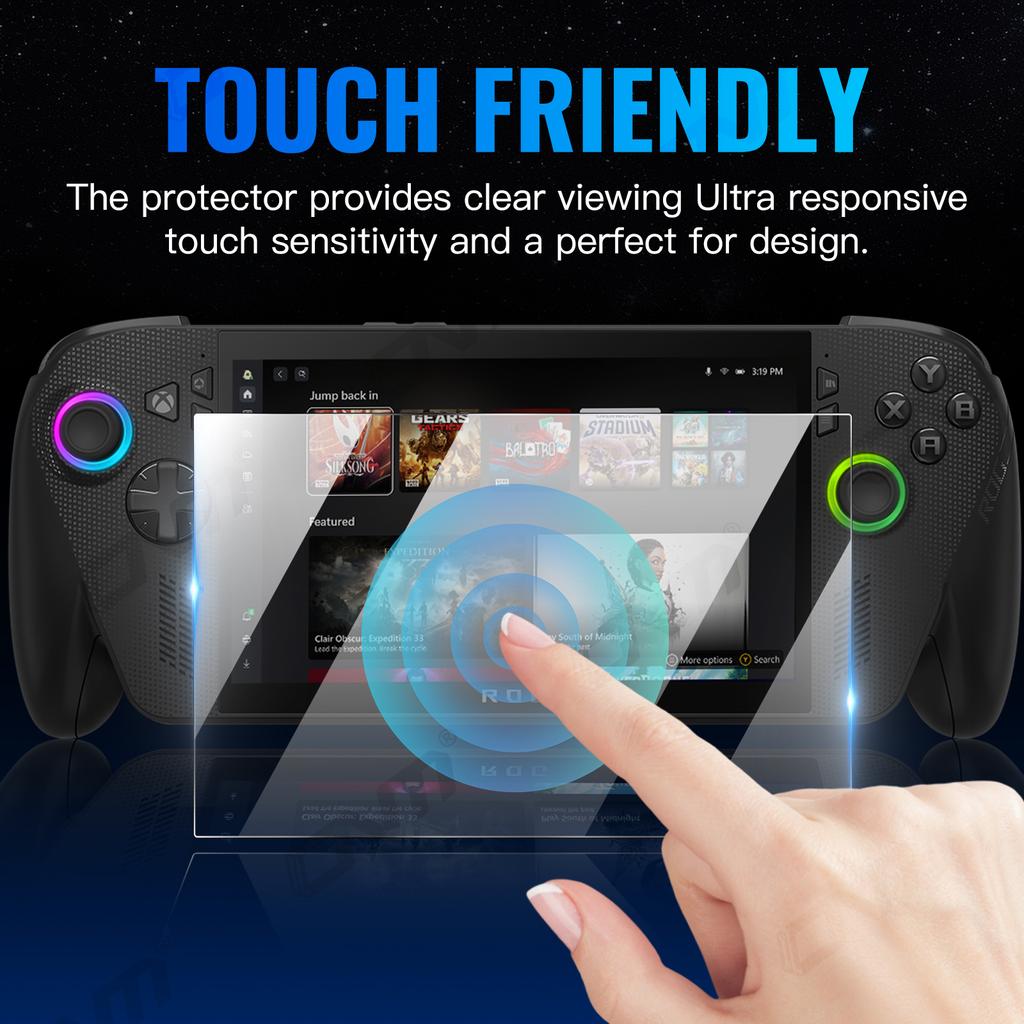 9H Tempered Glass for ROG Xbox Ally X Screen Protector, HD Clear Anti-scratch Protective Glass Film Accessories