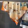 90×90Cm  Retro Double-Sided Printed Scarf Neck Scarf High-End Fashion Age-Reducing Silk Scarf Fashionable Scarf With Shawl