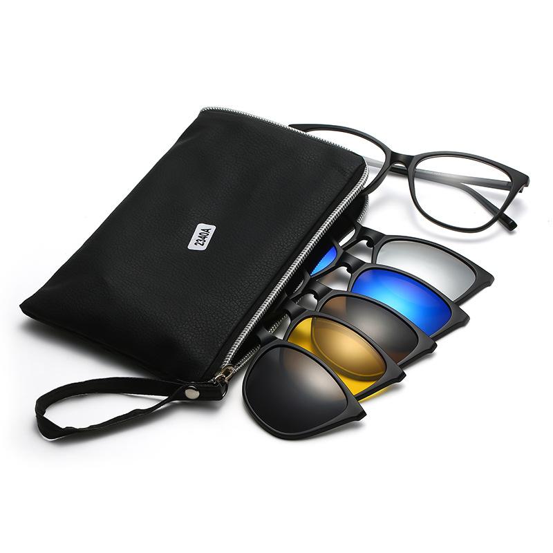 

Наборы солнцезащитных очков, Женские наборы очков для близорукости, Магнитные сменные многоцветные солнцезащитные очки 2340 PC material rack