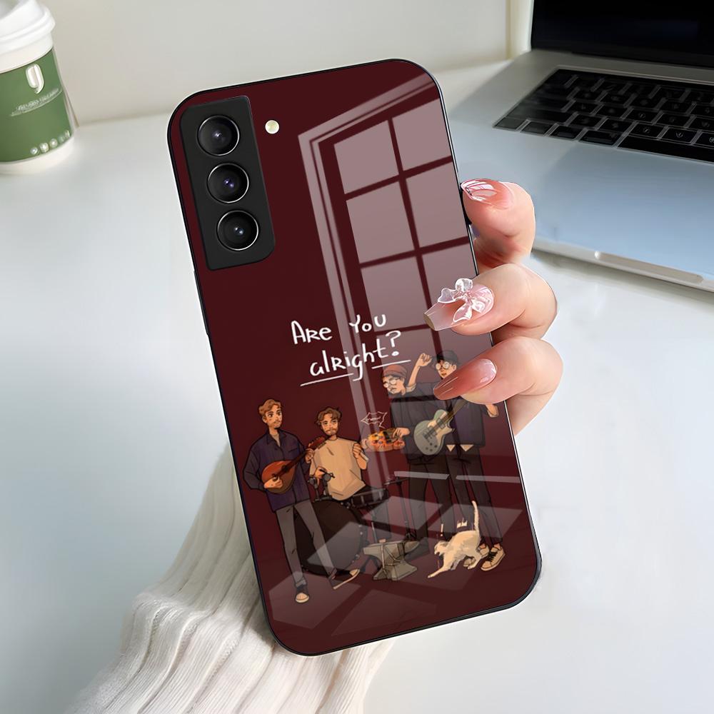 

Band L-Lovejoy Phone Case For Samsung S26 S25 S24 FE S23 S22 S21 Plus S20 Ultra Note20Ultra Black Glass Cover Galaxy S20