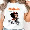 Mafalda gömlek kız Grunge Renkli Psychedelic Rahat harajuku üst tişörtler Punk estetiği hip hop 2000'ler 80'ler harajuku