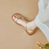 Fairy style square head middle heel with sandals women's outer wear 2025 summer fashion bow open-toed low-heeled women's shoes