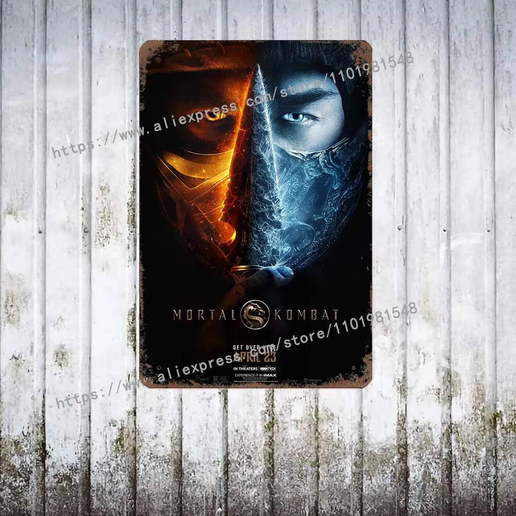 Mortal Kombat Iconic HD Plakat Plakat Vintage Tin Sign Metal Sign Dekoracyjna tabliczka do Pub Bar Man Cave Club Dekoracja ścienna