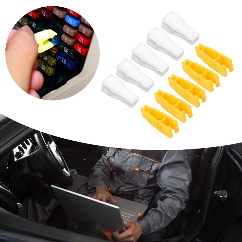 Set Of 5 Auto Fuses Pulling Tool Plastic with Not Slip Grip Vehicle Fuses Remover Hand Tool Plastic for Efficient Use