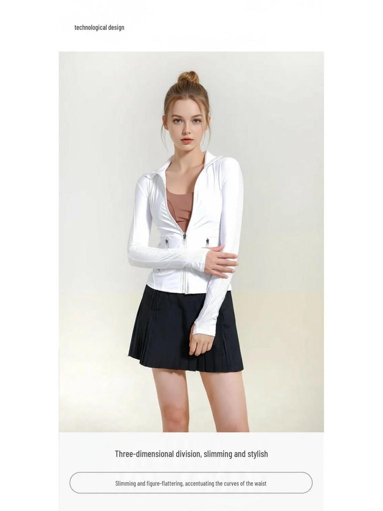 Women's Zippered Yoga Sports Jacket: Autumn/Winter Fitness Running & Pilates Outerwear.