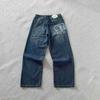 Cross Border Derschutze Deserto Musa Velo Ricamo Industria Pesante Pantaloncini Dritti Street Vintage Tendenza Jeans