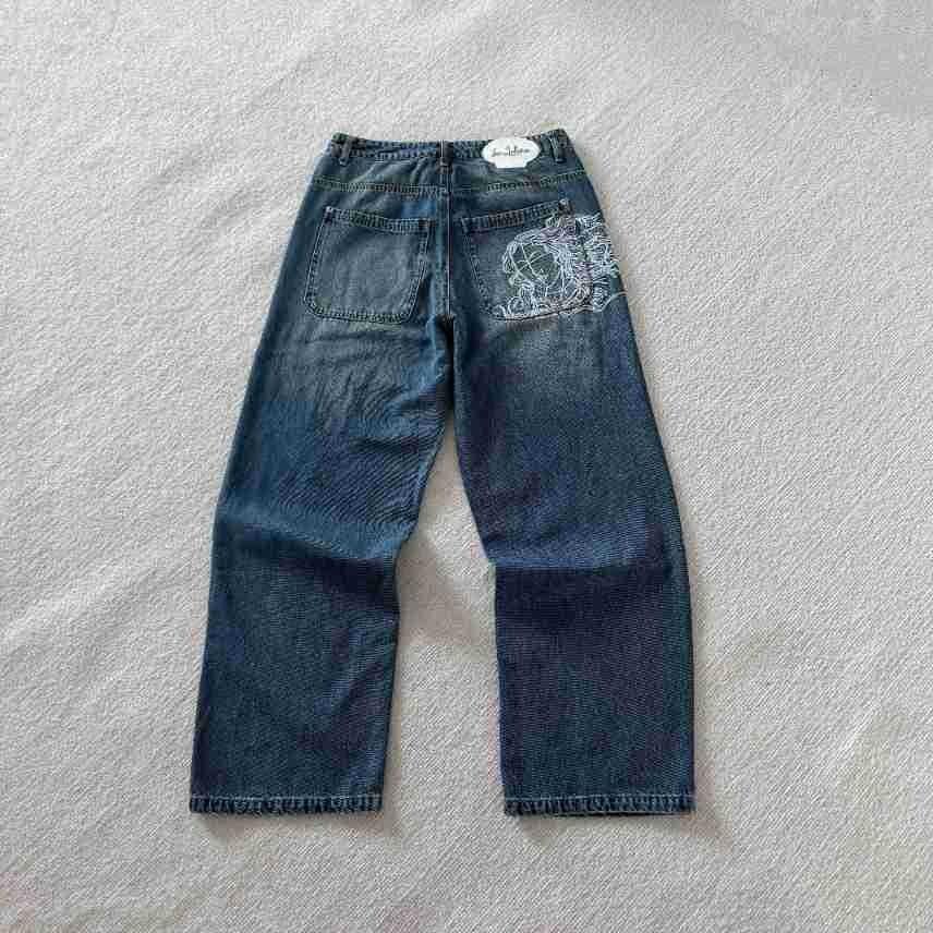 Cross Border Derschutze Deserto Musa Velo Ricamo Industria Pesante Pantaloncini Dritti Street Vintage Tendenza Jeans