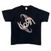 KORN Logo Tour 2005 Bone Hand Heavy Cotton Black Unisex T-shirt