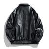Men's PU Leather Stand Collar Motorcycle Jacket