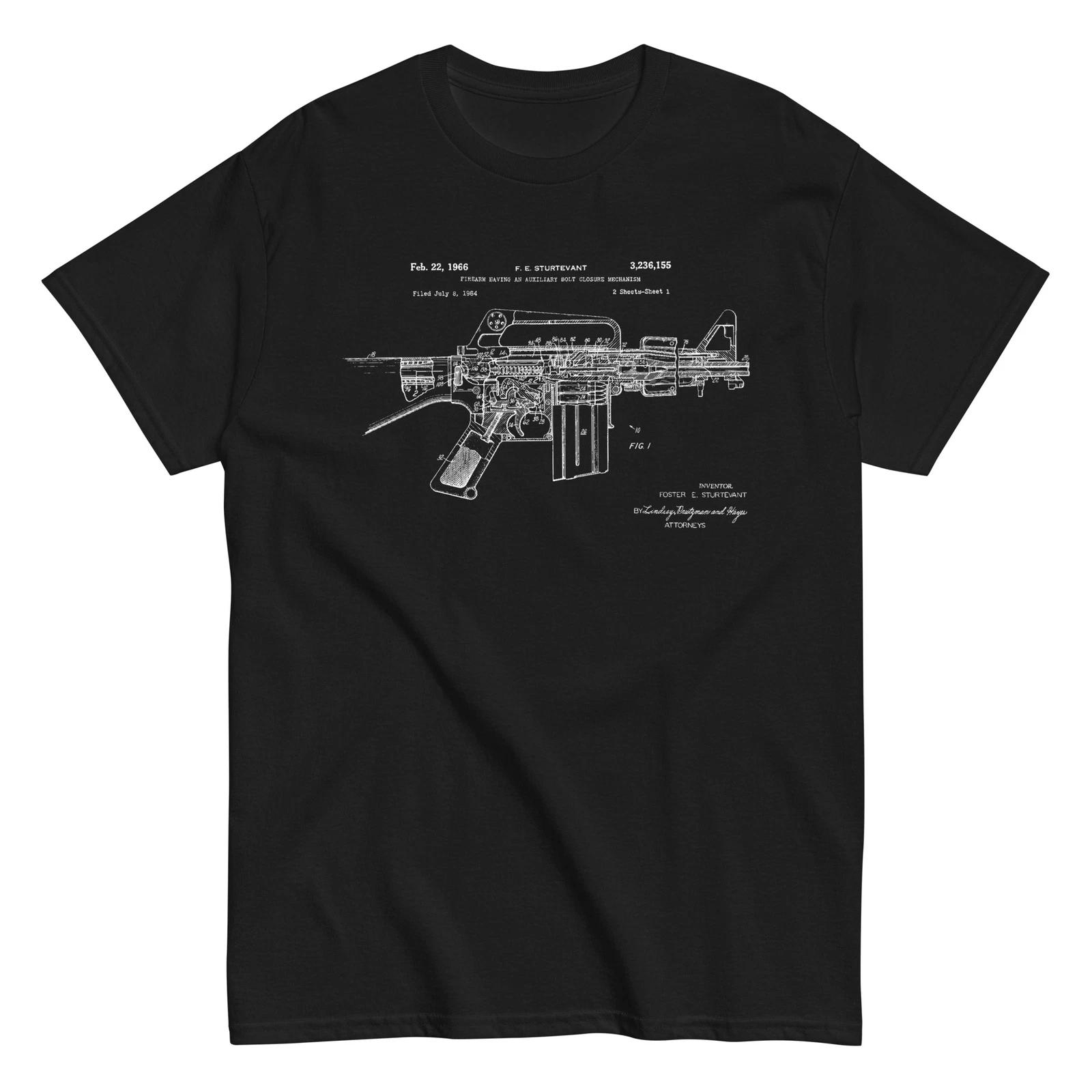 AR15 Штурмовая винтовка M16 Патент Унисекс Классическая футболка S
