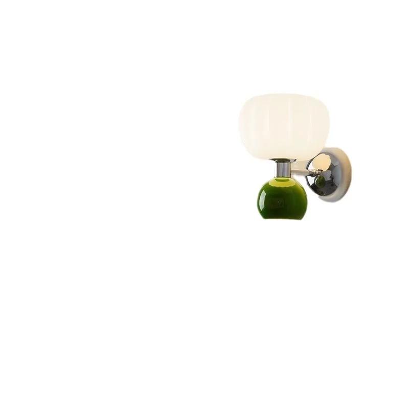 Nordic cream style LED wall lamp pumpkin light G9 bulb bedroom bedside wall lamp study living room dining room lighting fixture