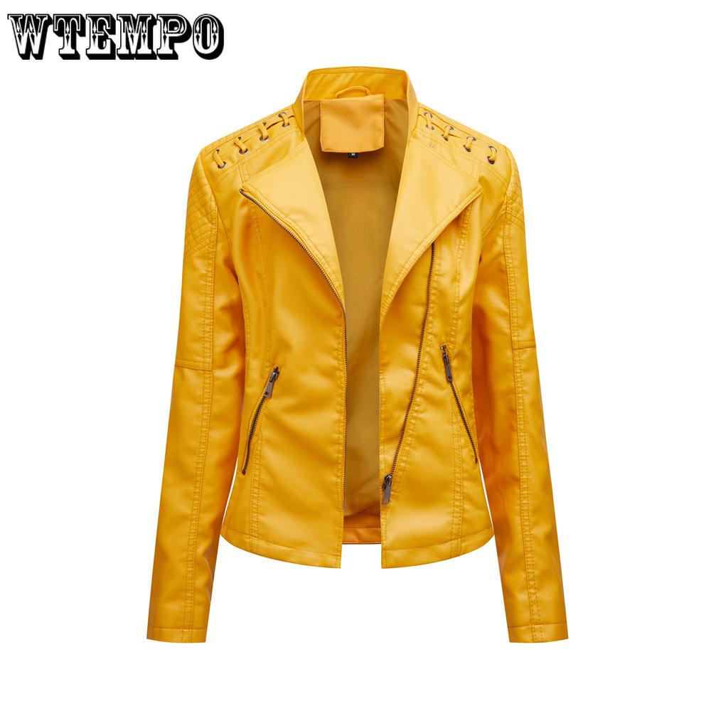 Spring and Autumn Women's Leather Jacket Short Jacket Slim Thin Section Leather Jacket Ms. Biker Clothing