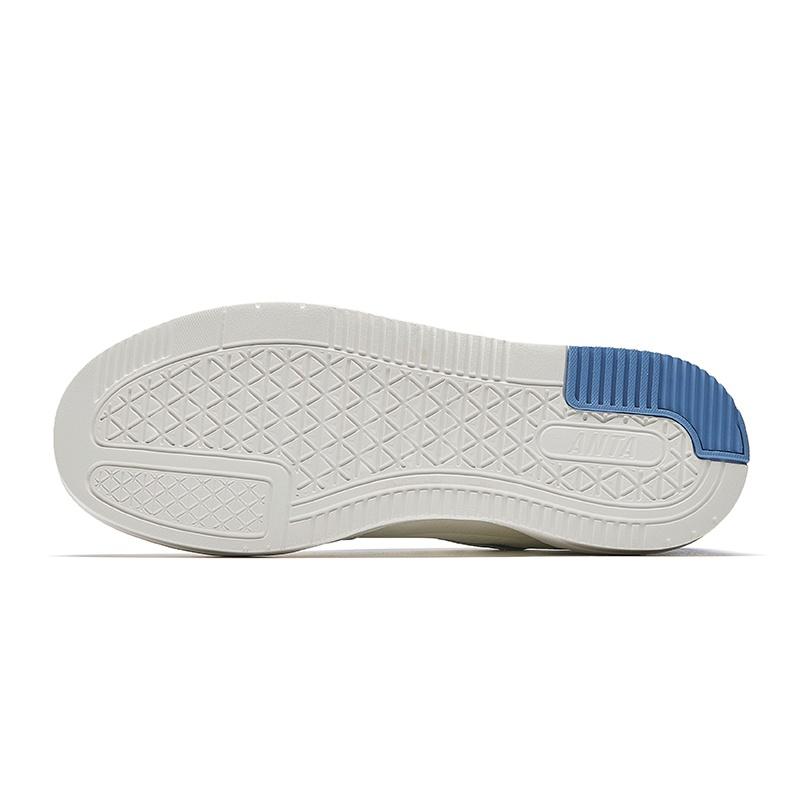 Anta Abrasion Resistant Slip Resistant Low top Skateboard Shoes Men's White Blue 112528014-3