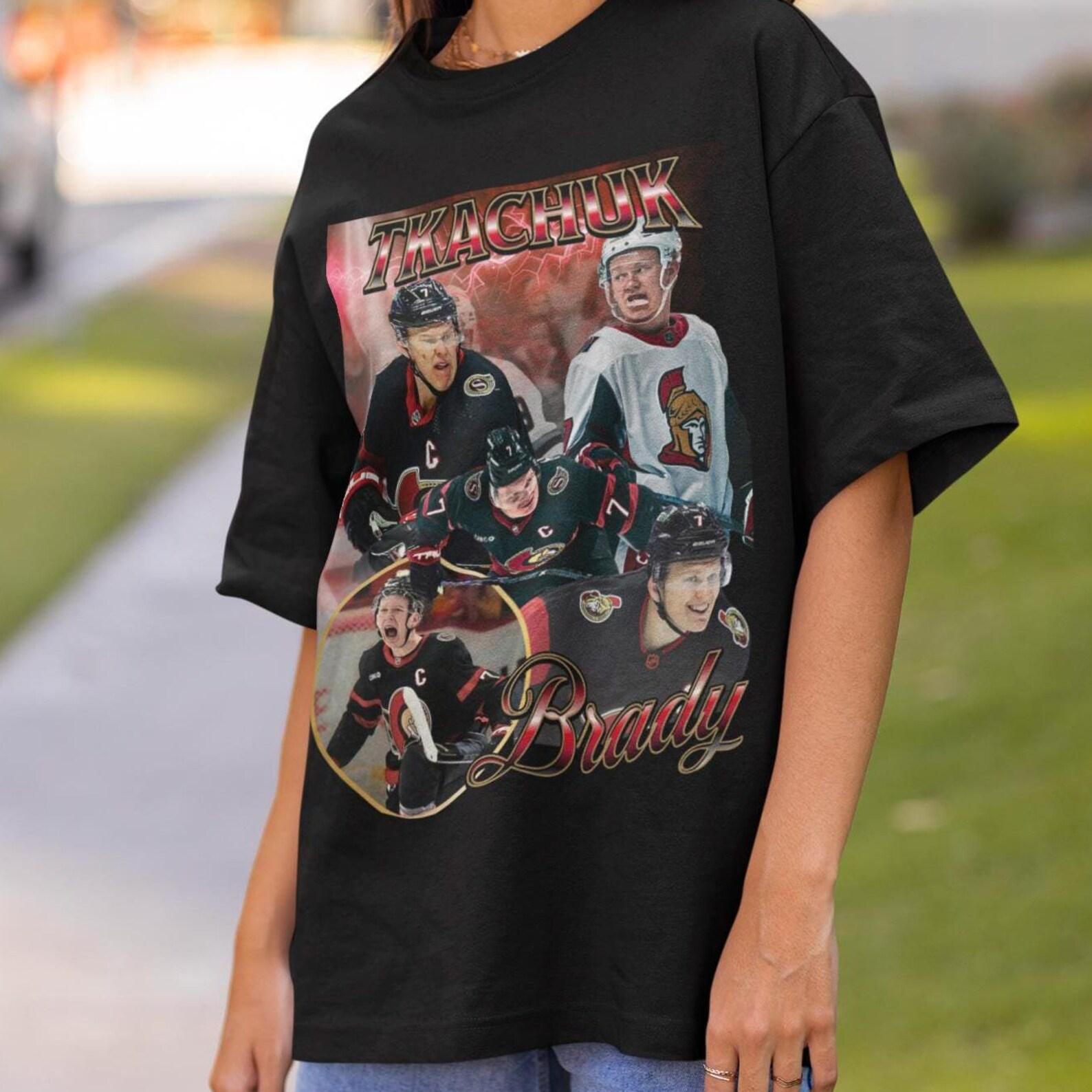 Brady Tkachuk Shirt Vintage 90s Ottawa Senators NHL Hockey Design Retro Bootleg Gift Classic Graphic Tee Unisex T-Shirt Limited Edition S