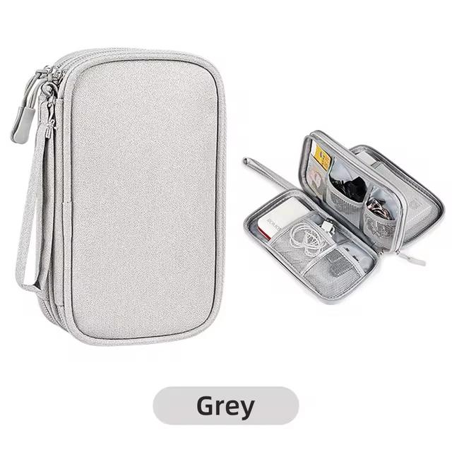 

Стильная сумка для цифровых аксессуаров, многофункциональная дорожная сумка, 3 слоя, сумка-чемодан, портативный органайзер для мобильных устройств 19cm x 11cm x 6 cm серый