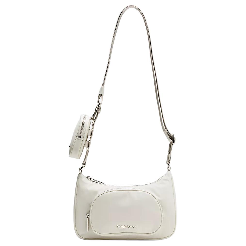 Lululemon Crossbody 2L Casual High-End Versatile Zipper Closure Recycled Nylon Shoulder Bag Women bags Bone-White LW9FSUS-027597 Bone White