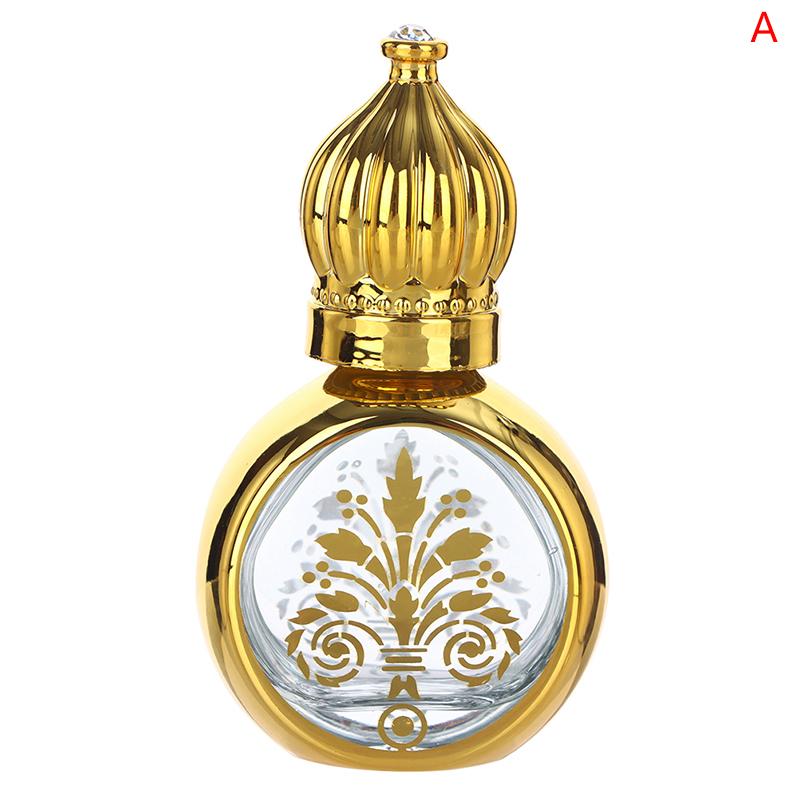 10Ml Portable Essential Oil Roller Bottle Gold Crown Shape Perfume Bottles