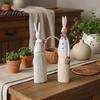 Office Desk Decoration Easter Bunny Figurine, Vintage Resin Rabbit Statue with Carrot Flower Animal Figurine For Home Basket, Spring Indoor