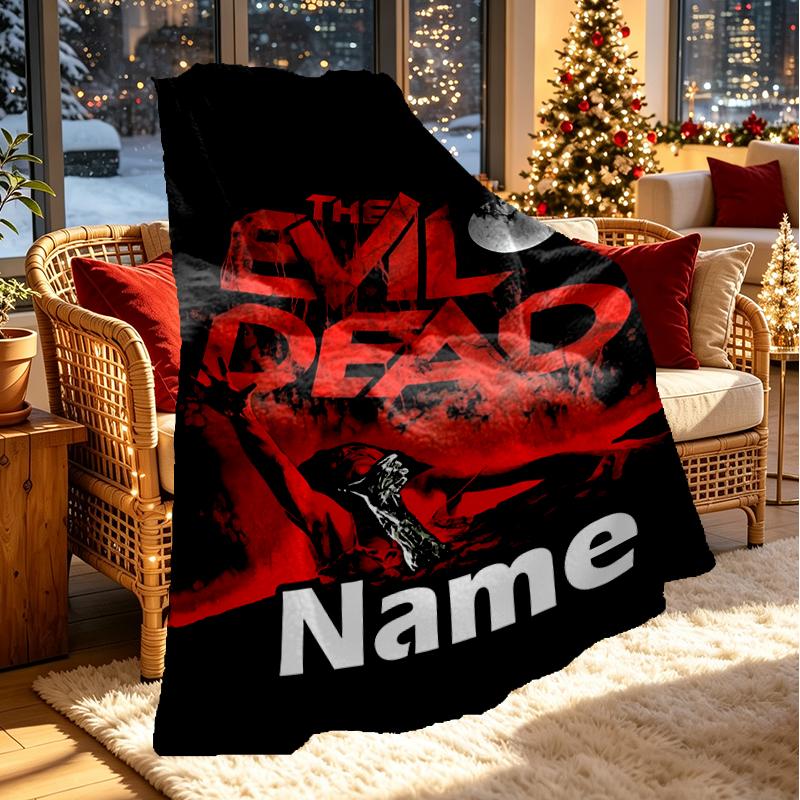 Custom Name Personalized The Evil Dead Print Blanket, Home Decor, Bedroom, Sofa, Camping, Couch, Gifts for Birthday Christmas