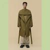 Customellow Gold Oversized Back Slit Robe Padded Coat Cwcaw25994khx