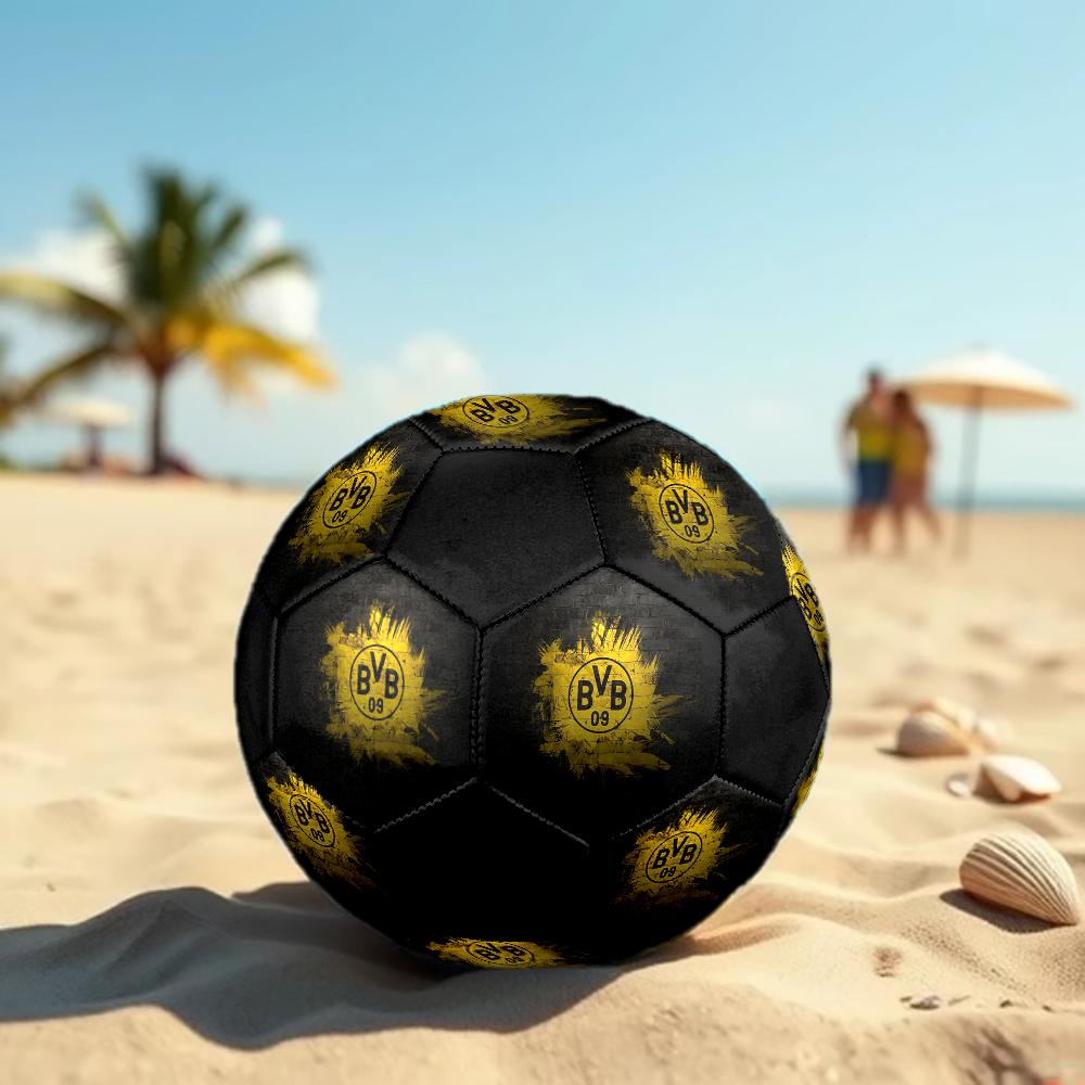 Pallone da Calcio Borussia Dortmund, colorato, adatto a tutte le età, cucito a macchina, materiale PVC, qualità da competizione, resistente e ad alto rimbalzo