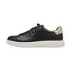 Sneakers Low Cut Lace-up Flat Heel Black with Gold Accents