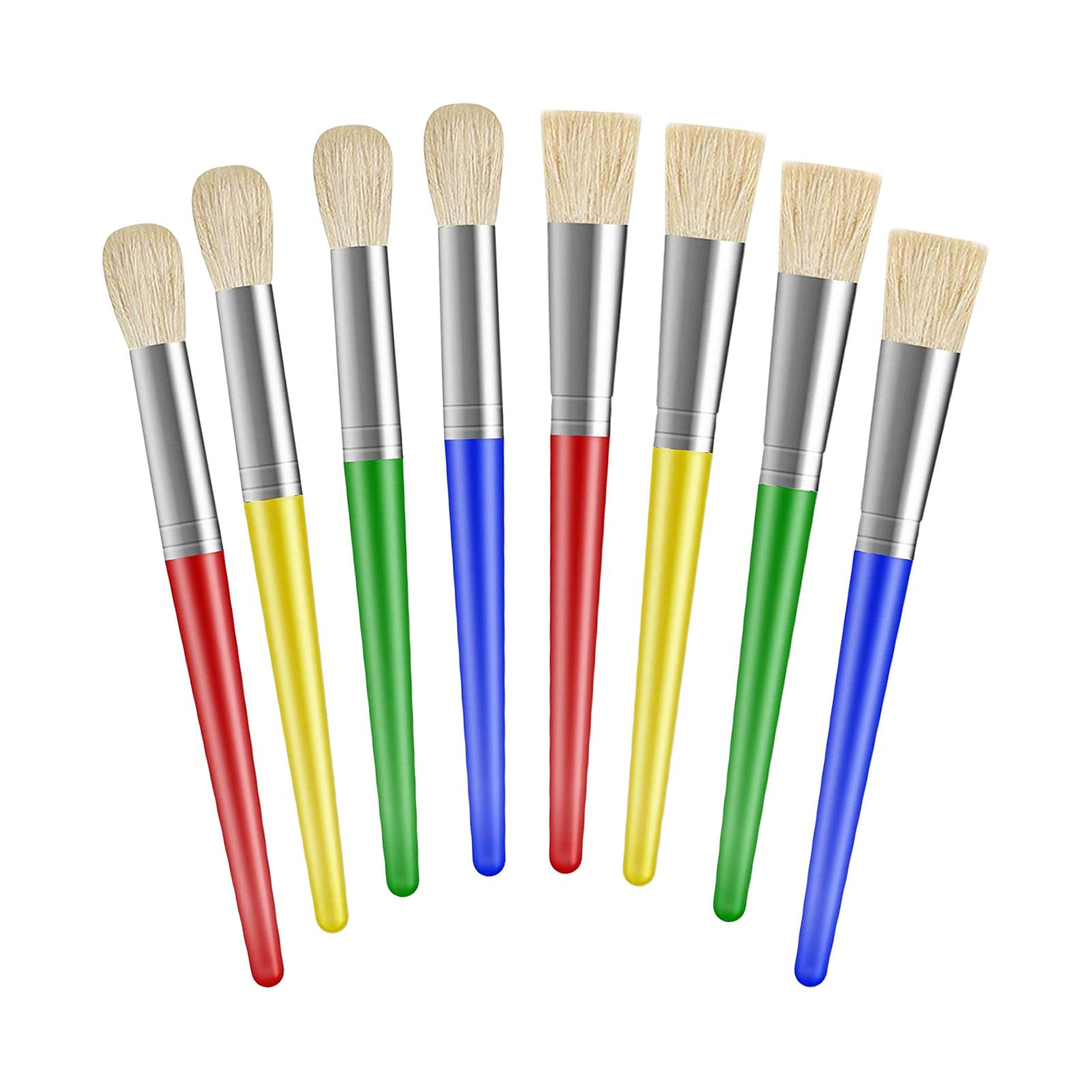 

Bristle Paint Brushes for Oil Watercolor Acrylic Candy Colors Art Painting with Wood Handle for Students Artists