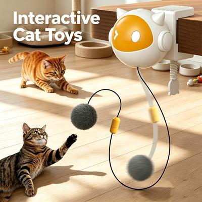 Automatic Lifting Pet Teaser Ball Interactive Cat Toys Cat Self Play Moving Smart Kitten Toy Pet Supplies For Small & Medium Cat