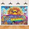 Colorful Hippie Bus Background Banner Bohemian Style Theme Backdrop Supplies Love And Peace Party Decorations Photography Props