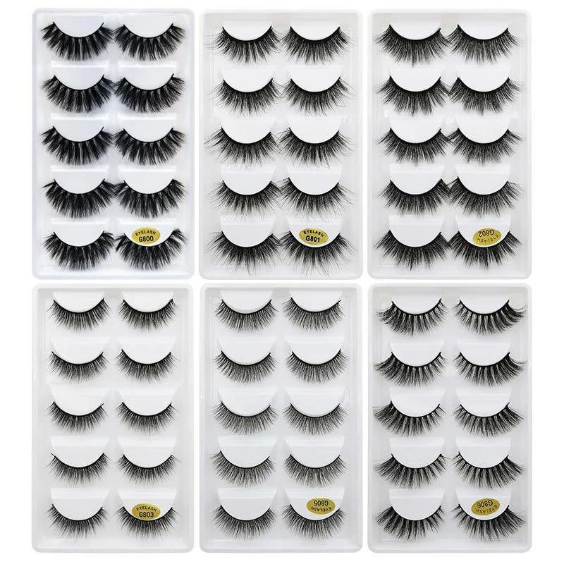 5Pairs 3d mink lashes false eyelashes fake lashs eyelash extension natural beauty makeup dramatic faux cils lash kit cilia bulk