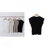 Shop   Women S U Neck caSUal Cap Sleeve Slim Plain KniT T ShirT Black Jle Wkn   