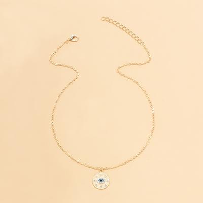 Einzelner Diamant-Halskette Hoher Sinn Schmuck Damenmode Vergoldet Dämonenauge Punk-Stil Schlüsselbein-Kette