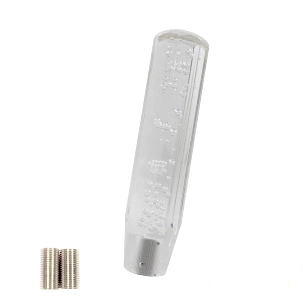 SCGEHA Crystal Shift Knob, Universal Bubble, Octagonal, Foam Included, Adapter, 3 Colors, 7.9 Inches (20 Cm) (White)