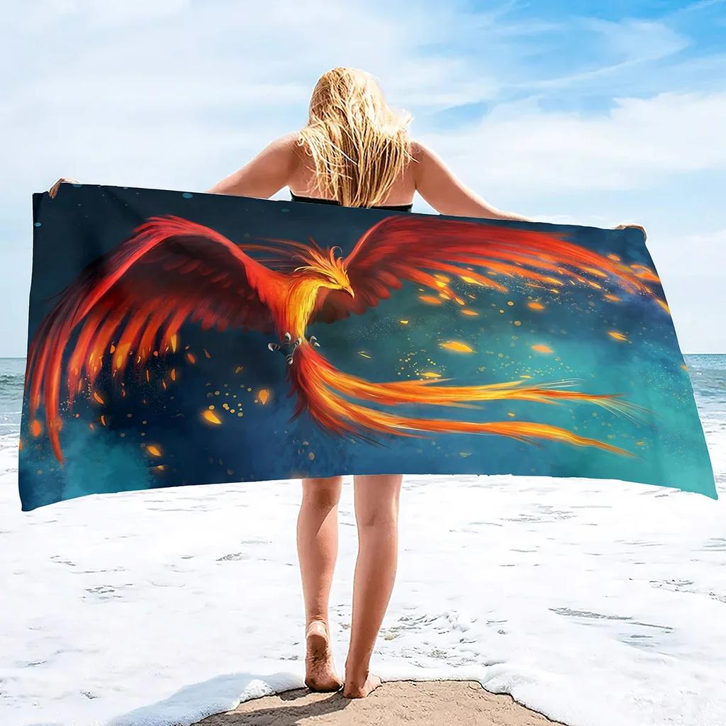 Phoenix Beach Towel Microfiber Quick Dry Sand Free Towel Travel Beach Towels Lightweight Beach Towel Pool Swimming Gym Travel