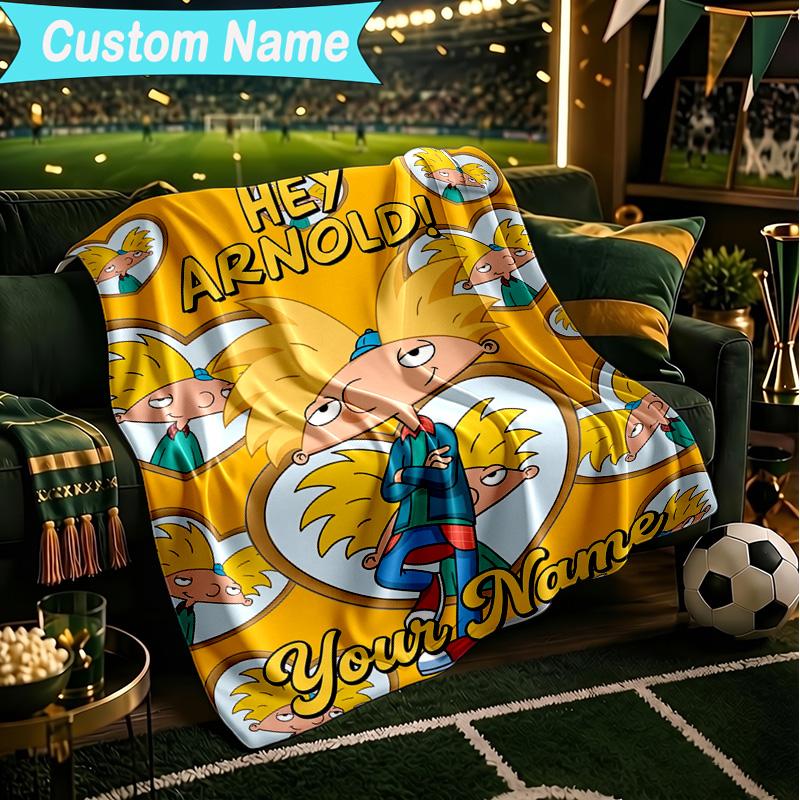 1PC Custom Name Blanket Arnold Adventure Awaits Flannel Blankets Patterns Throw Blanket All-Season Soft Gift for Couch, Bed, Camping, Birthday Gifts