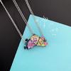 Cartoon Pizza Pendant Necklace for Women Girls, Magnetic Pendant Necklace