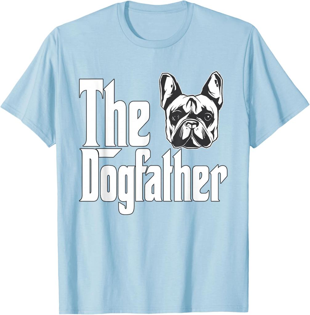 The Dogfather French Bulldog Graphic Tee Mens Casual Breathable Short Sleeve TShirt