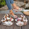 Colorful Summer Women Wedge Sandals Japanese Style Slip-On Casual Shoes Women Leather Upgraded Version Platform Sandals Women