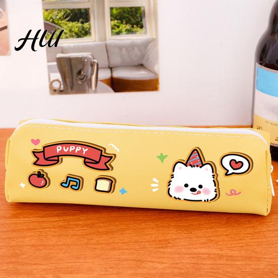 Cute Animal Pencil Pouch Puppy Case Large Capacity Cartoon Waterproof Students Stationery Bag for Pens Markers Back-to-School Gift
