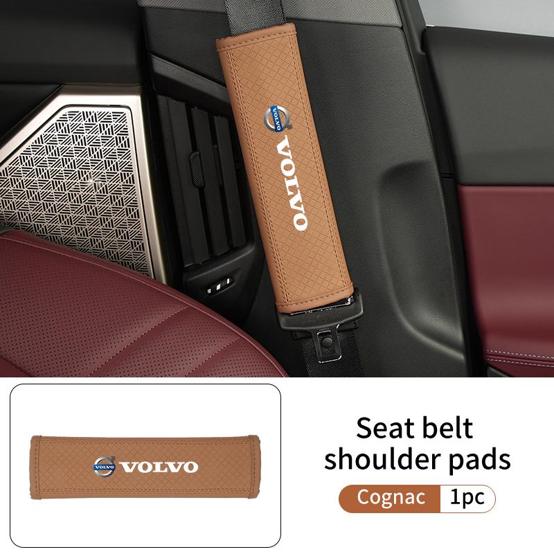 AALF1 2pcs Car Safety Belt Cover Seat Belt Shoulder Strap Sleeves For Volvo C30 C70 S60 S80 S90 T6 V50 V60 V70 V90 XC40 XC60 XC70 XC90