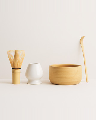 Sada nářadí na výrobu Matcha Bambusová šlehačka na čaj Keramický držák na šlehač na čaj Sada nádobí