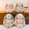 Floral Dress Bunny Plush Toy: Long-Eared Rabbit Sleep Companion & Birthday Gift