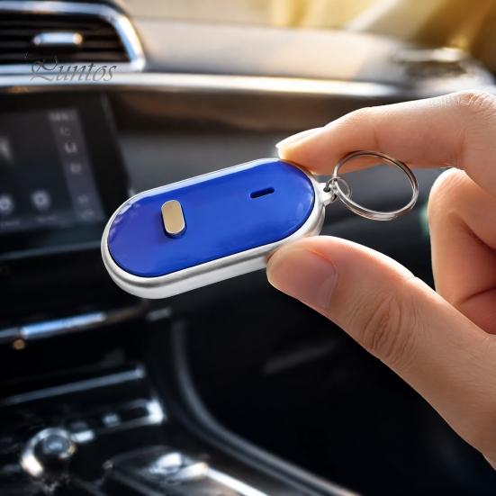 Whistle Activated Key Finder Finder, Portable Anti-Lost Device with Red LED Sound Light, Mini Locator Keychain for Car Keys, Bags, Wallets Wireless