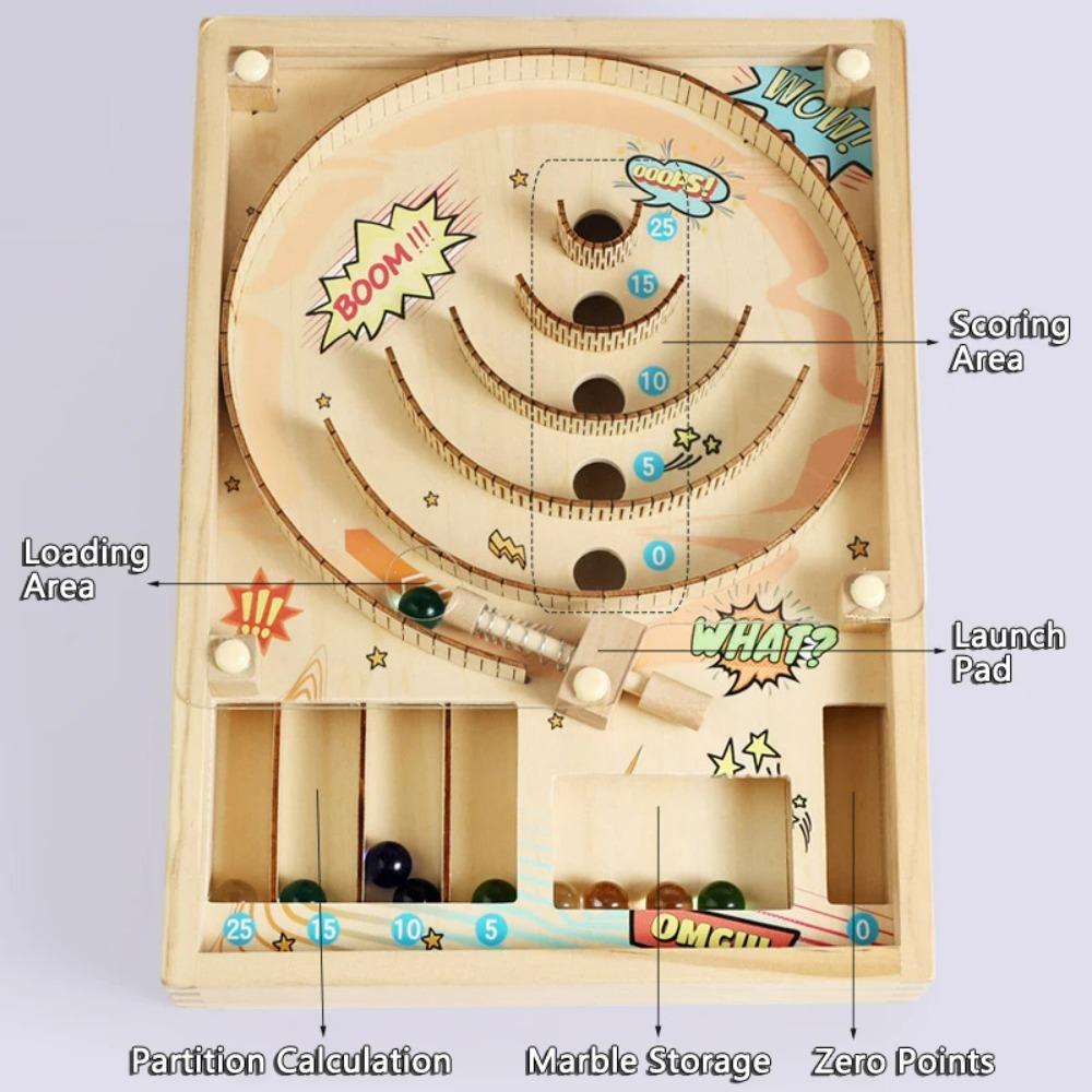 Wooden Pinball Machine Board Games Flipper Automat Mini Pinball Brain Teaser Pinball Table Game Party Social Adult Kids Toy Gift