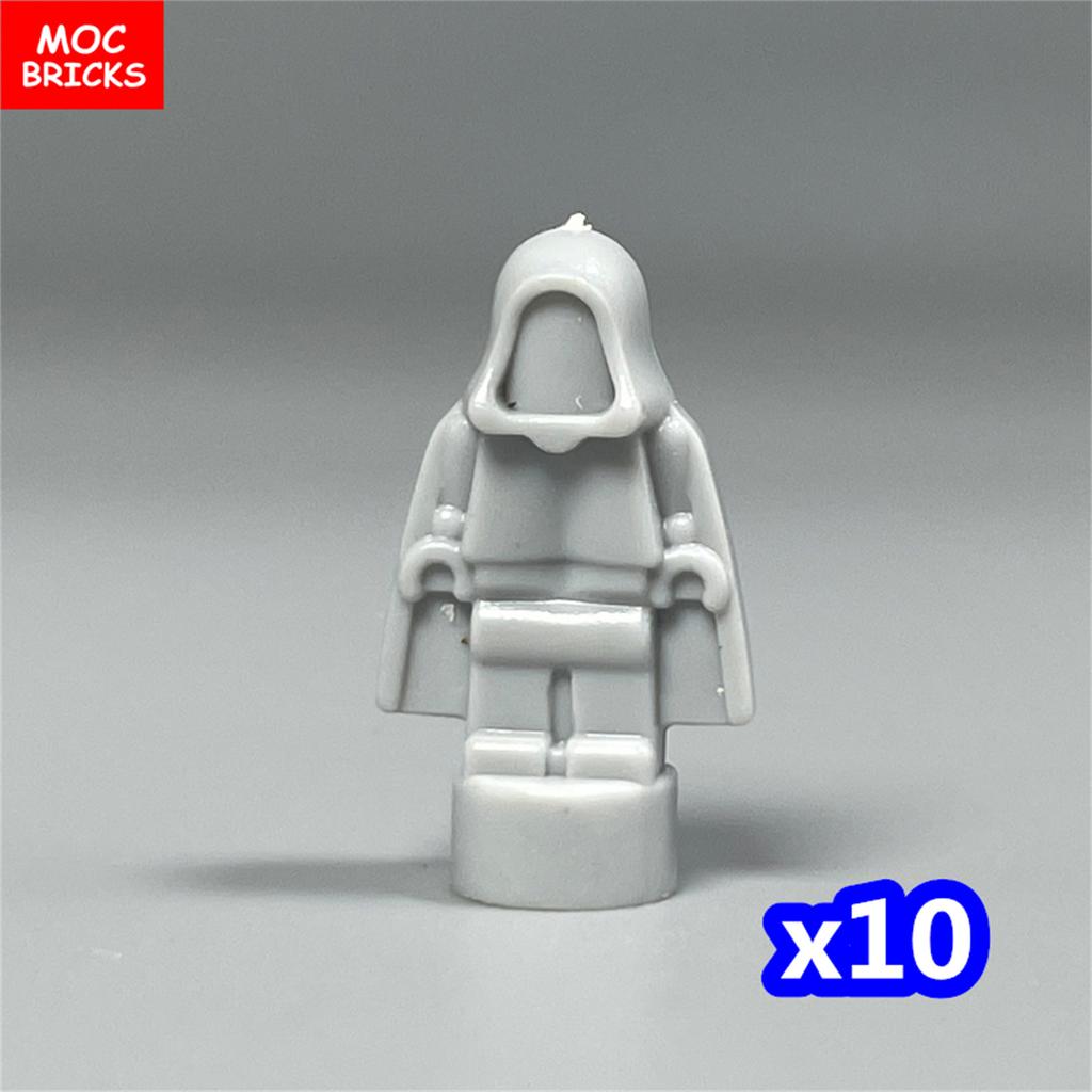 10pcs/lot MOC Bricks Figure 16478 1.8cm Mini Statue Hood Blank Model Building Blocks Custom Unprinted Dolls Kids Toys