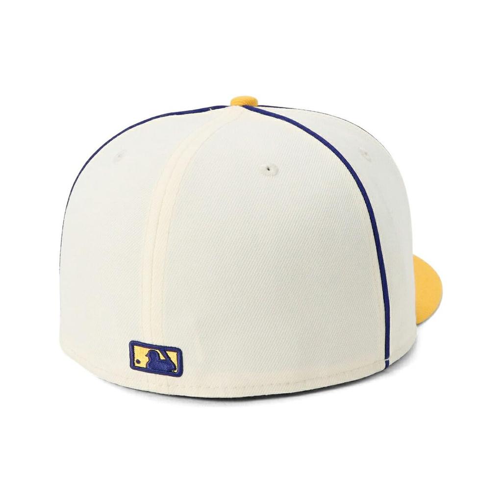 New Era 59FIFTY MLB LA Size 7 MLB Los Dod CRM Cap, 2-Tone Chrome/A Gold, 1/4, 5950, Piping, 2-Tone,