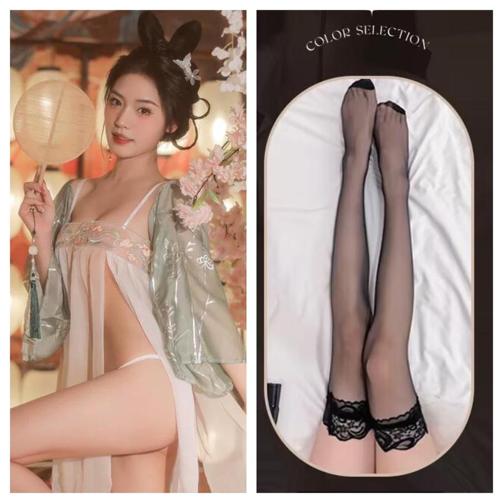 Seductive See-Through Hanfu Lingerie Set - Jade Ring Flirtation Charm 1285
