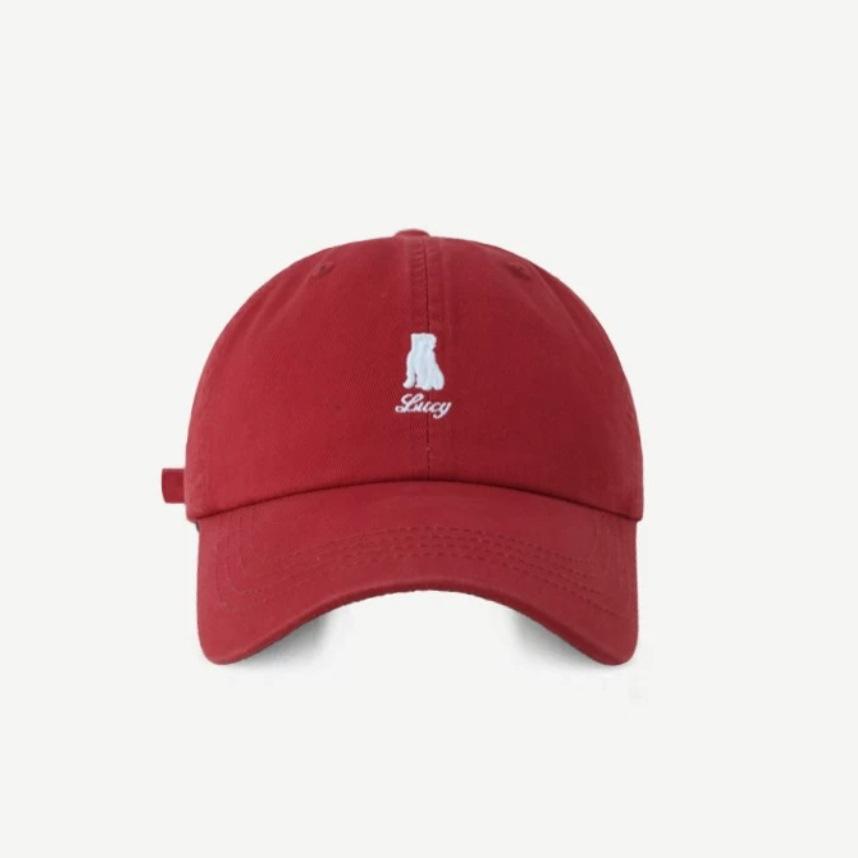 Lucky Little Dog Embroidered Baseball Cap Korean Version Soft Top Casual and Versatile Big Head Cap New Style Cap