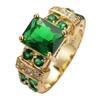 Jianjie Cross-Border Jewelry: Multicolor Inlaid Square Zircon Ring