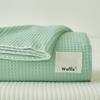 Waffle Blanket Office Sofa Nap Leisure Blanket Milk Velvet Solid Color Summer Double Layer Shawl Blanket